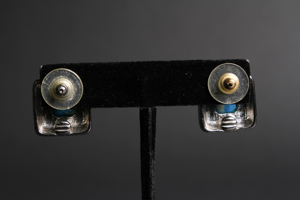 Faux Turquoise Silver Tone Jewelry