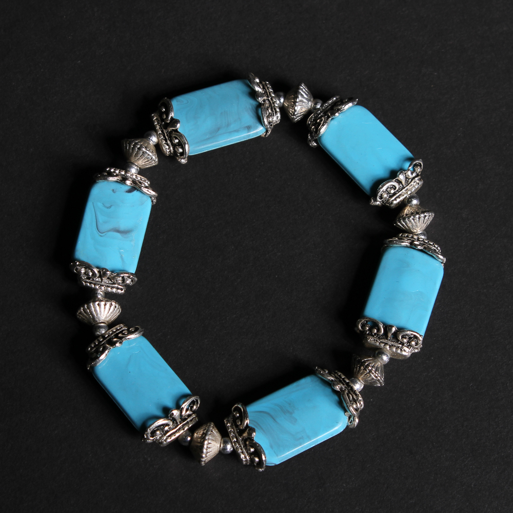 Faux Turquoise Silver Tone Jewelry