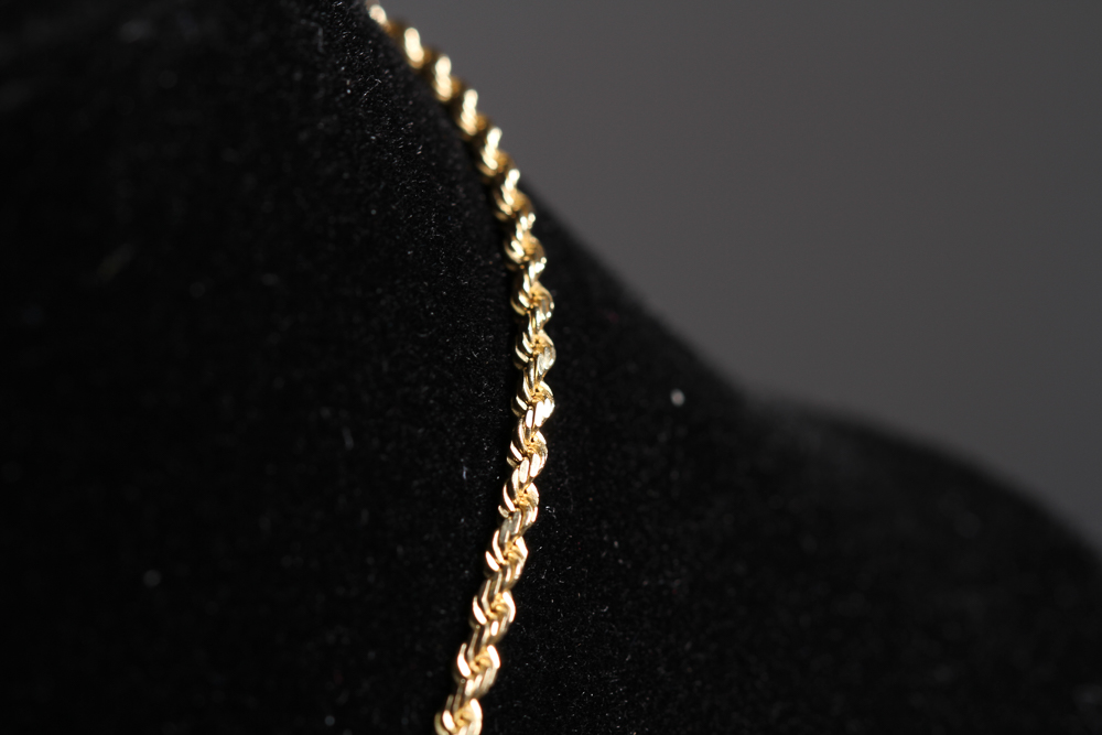 14K Gold Chain and Smoky Quartz Pendant