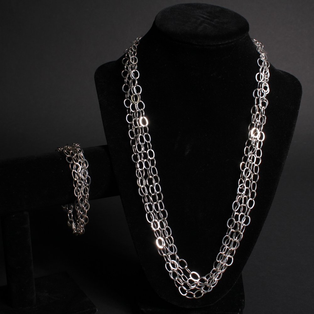 Sterling Silver Necklace and Bracelet Set