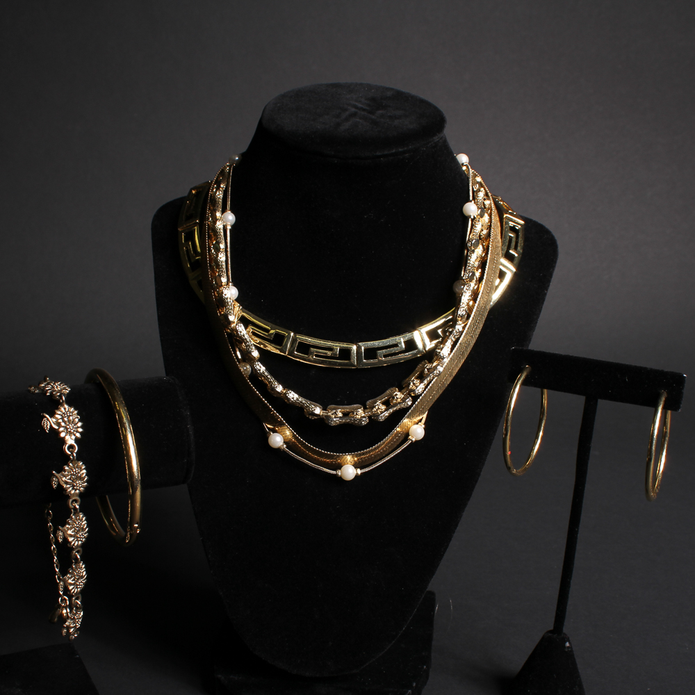Gold Toned Necklaces and Bracelets