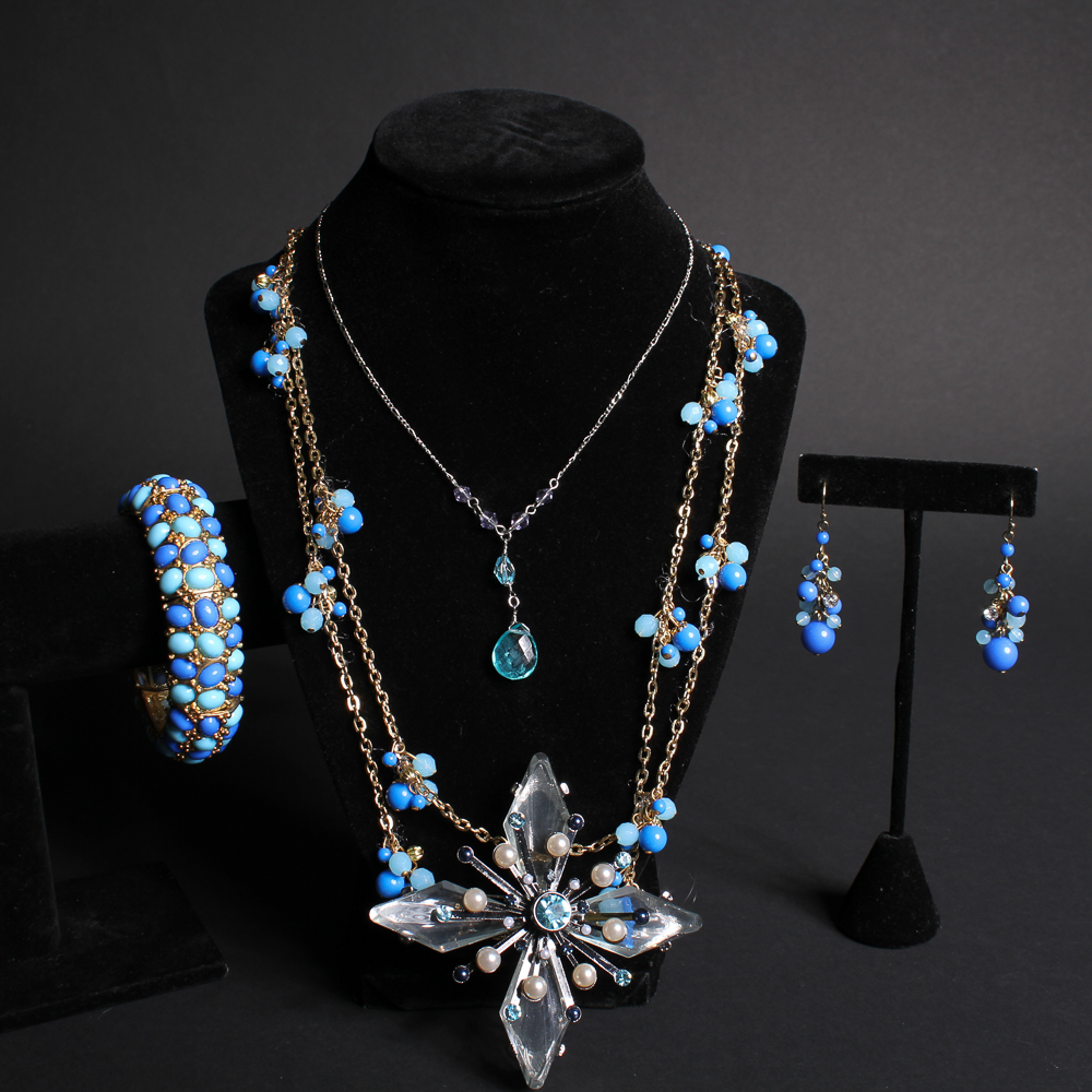Assorted Blue Costume Jewelry