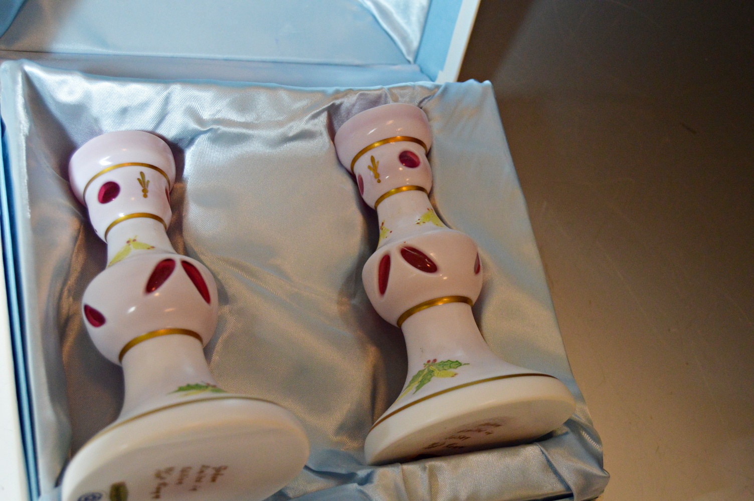 1980 Gorham Limited Edition Crystal Christmas Candle Holders