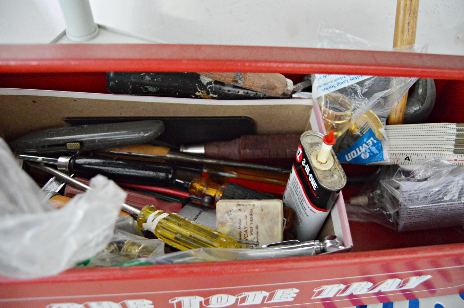 Plastic Shelving Unit with Coolers, Tarps, Tools