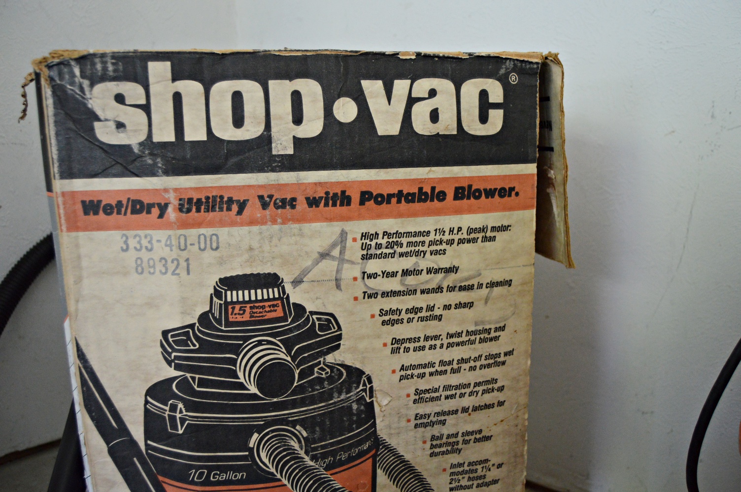 Ten Gallon Wet/Dry Shop-Vac Vacuum