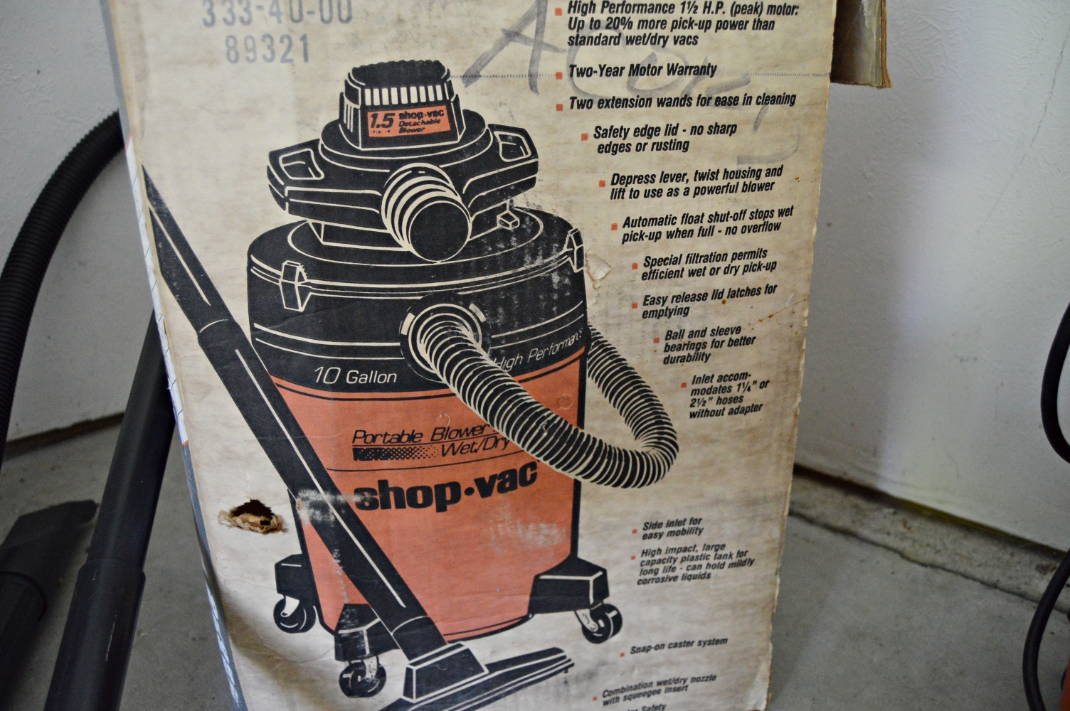 Ten Gallon Wet/Dry Shop-Vac Vacuum