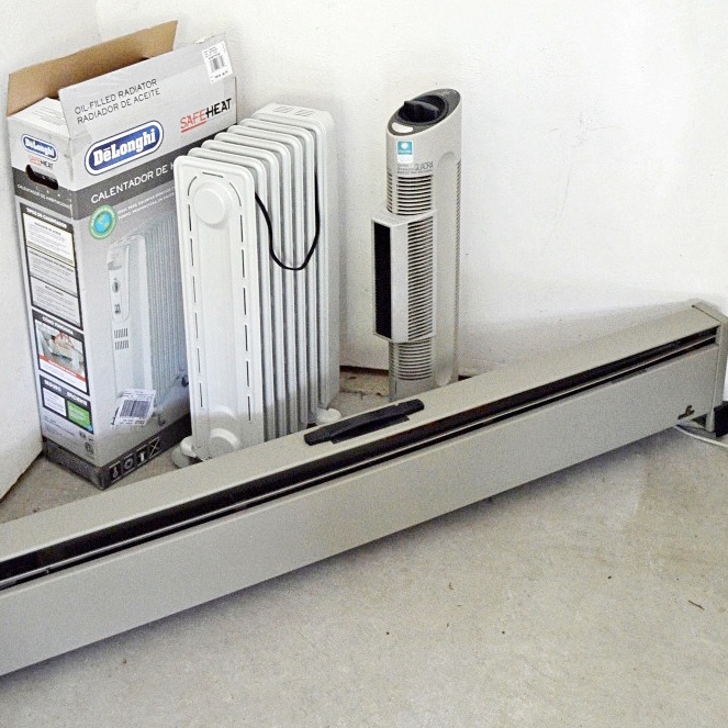 Two Portable Space Heaters and an Air Purifier