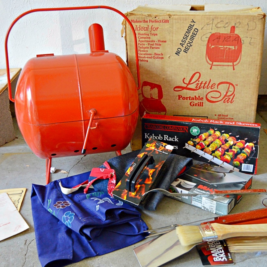 Portable Charcoal Grill and Grilling Supplies