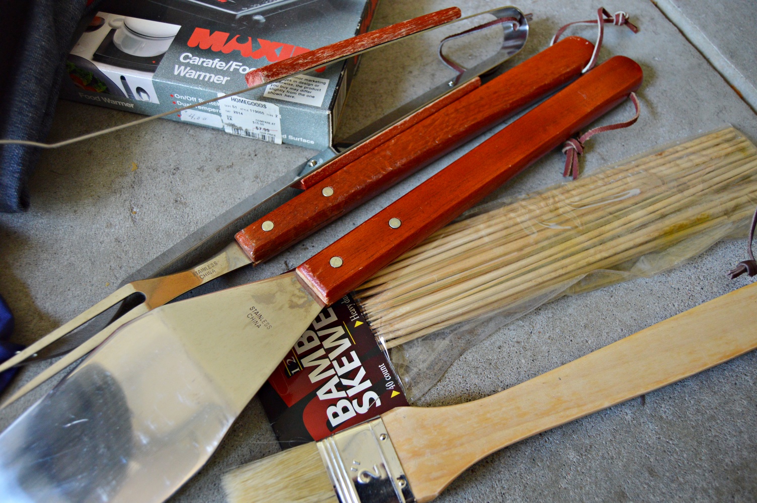 Portable Charcoal Grill and Grilling Supplies