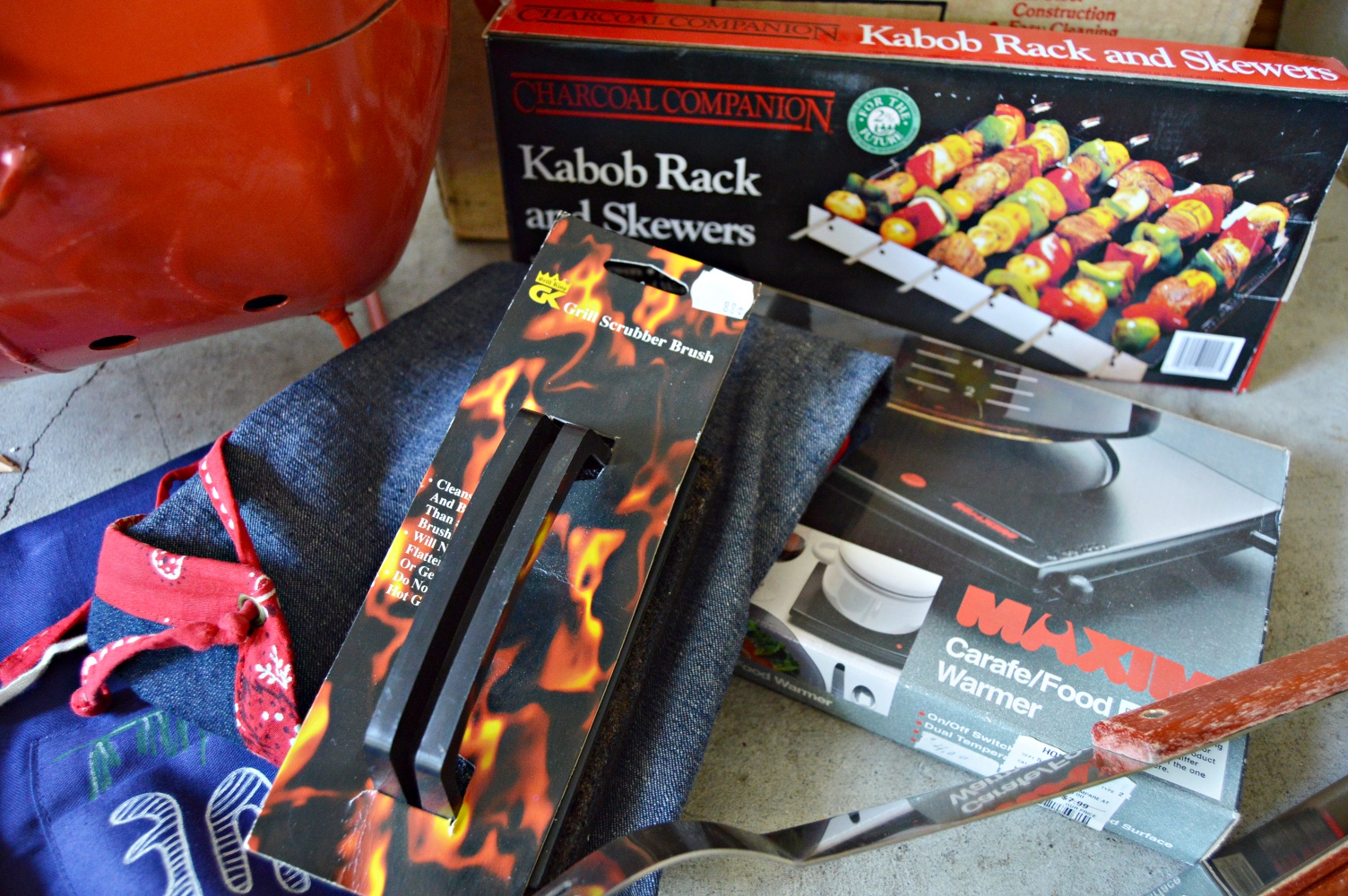 Portable Charcoal Grill and Grilling Supplies