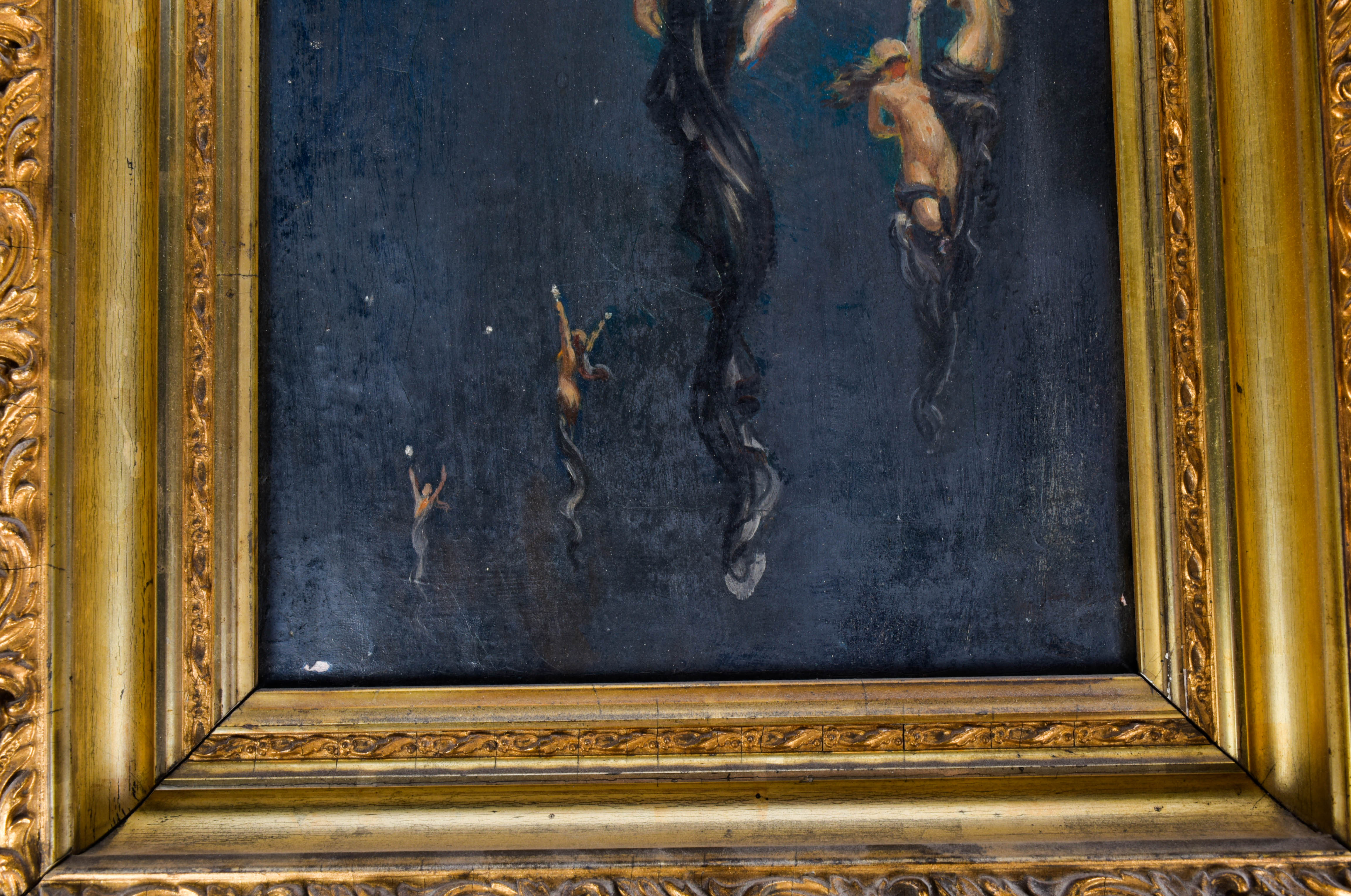 Antique Oil Painting "Twin Stars" After Luis Falero