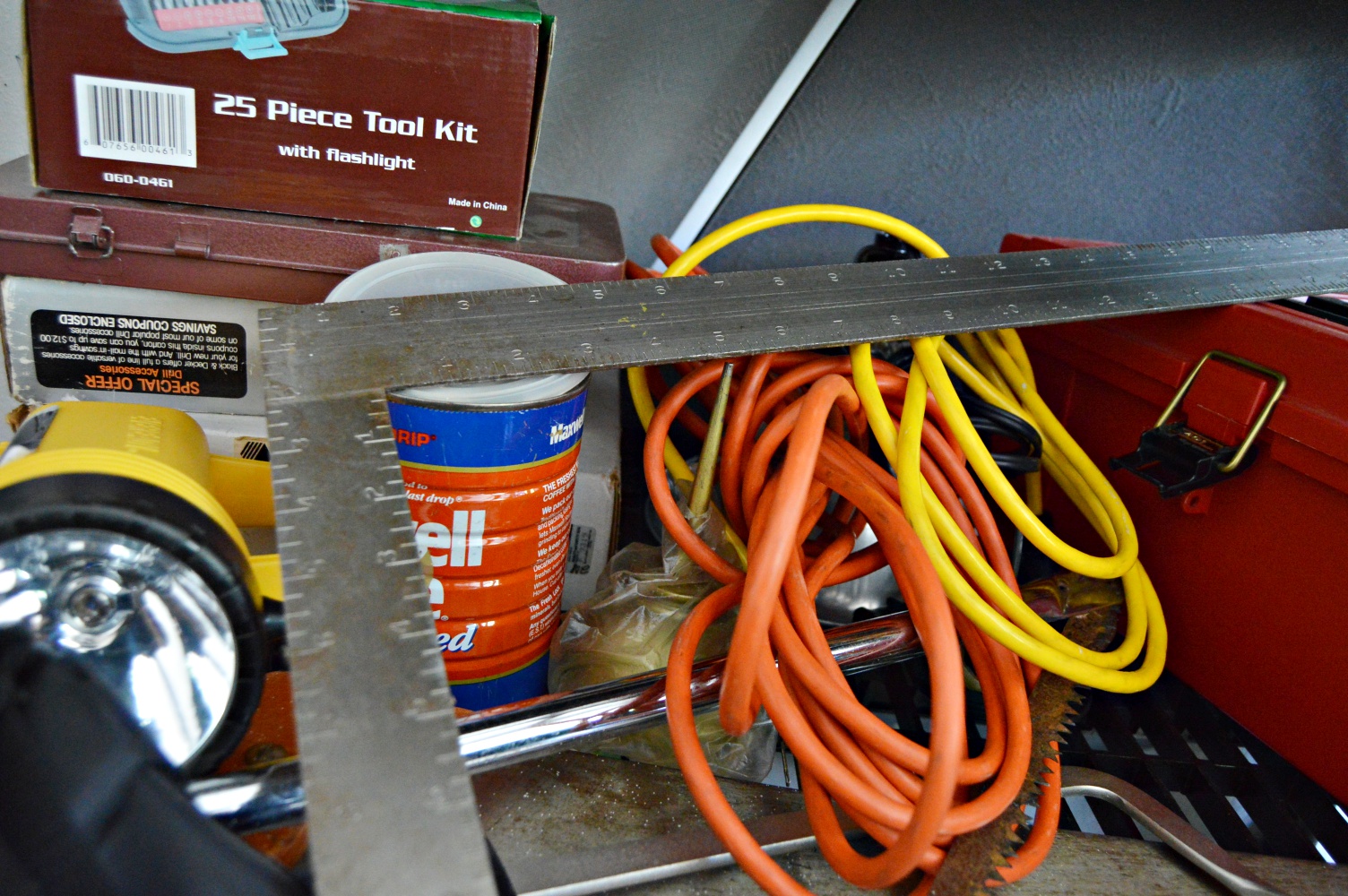 Shelving Unit With Tools, Electronics, Gardening Supplies