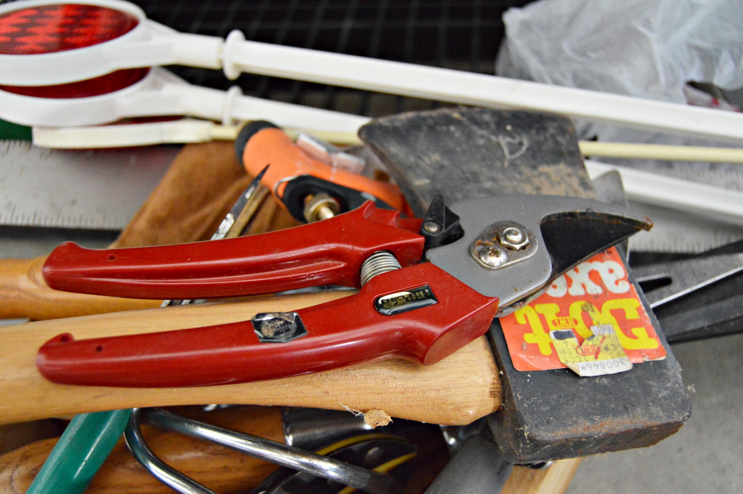 Shelving Unit With Tools, Electronics, Gardening Supplies