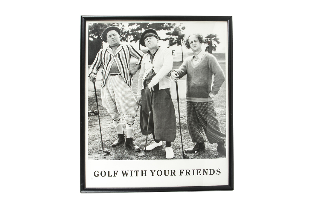 Three Stooges Golf Themed Offset Lithograph