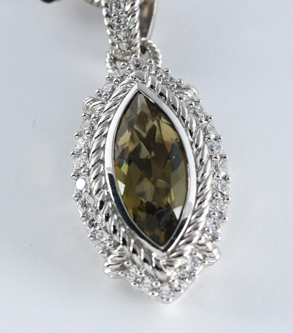 Judith Ripka Sterling Toggle Necklace and Matching Bracelet