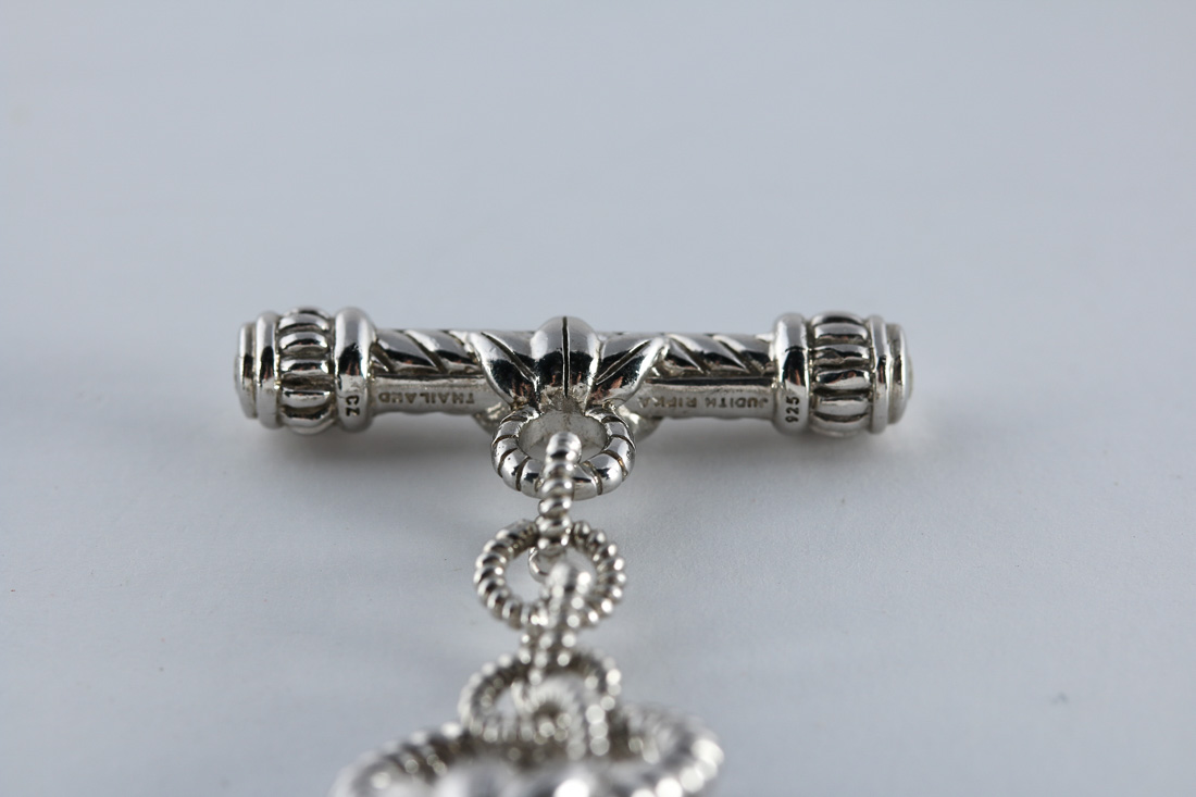 Judith Ripka Sterling Toggle Necklace and Matching Bracelet