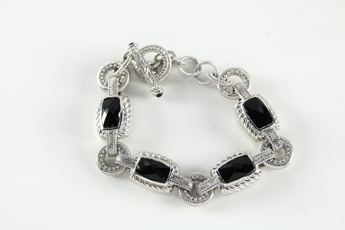 Judith Ripka Sterling Silver Bracelet and Pendant Set