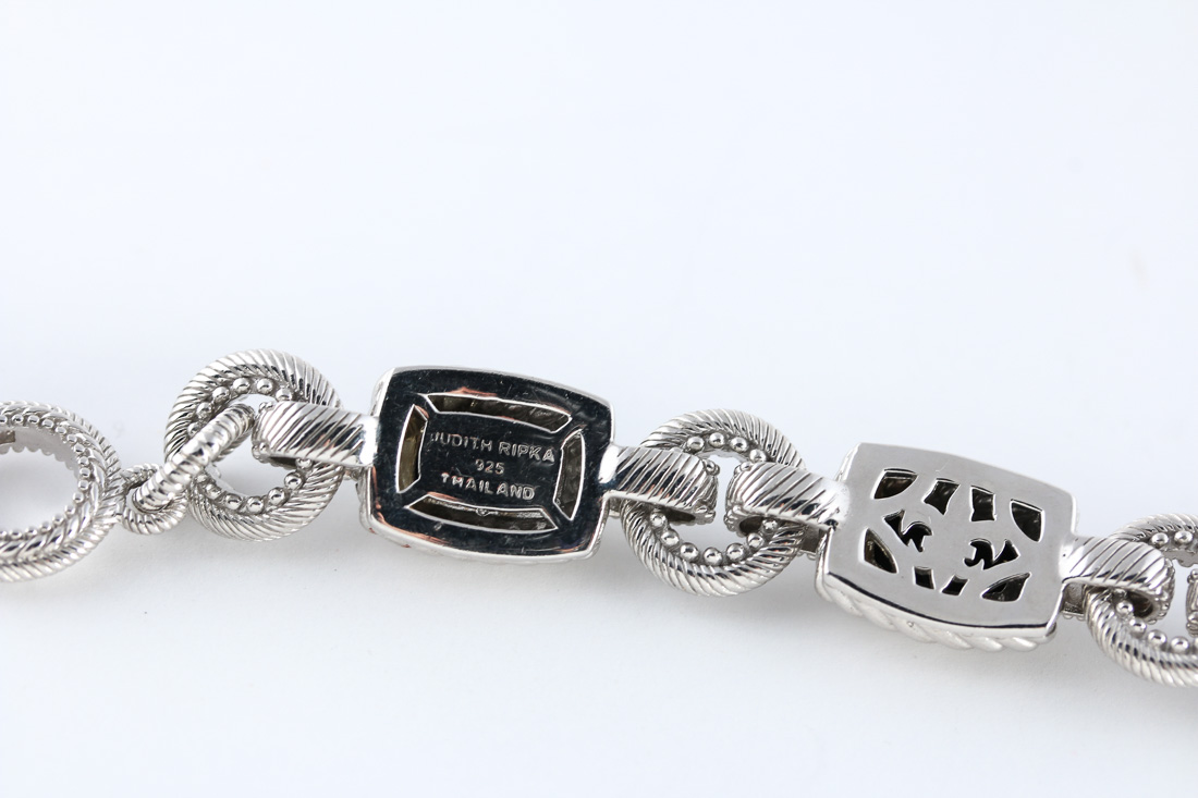 Judith Ripka Sterling Silver Bracelet and Pendant Set