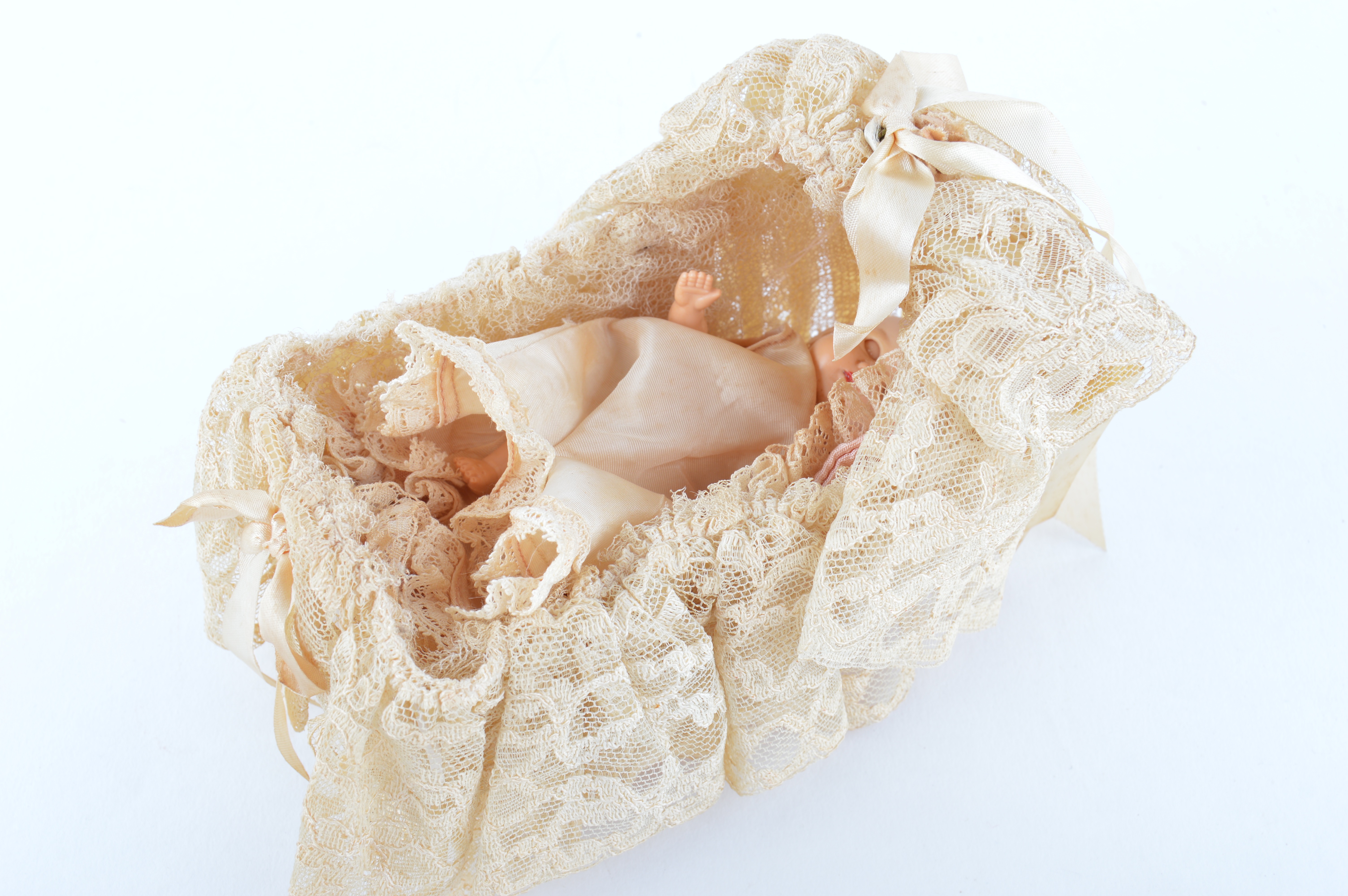 Three Vintage Hollywood Doll Baby Dolls with Bassinets