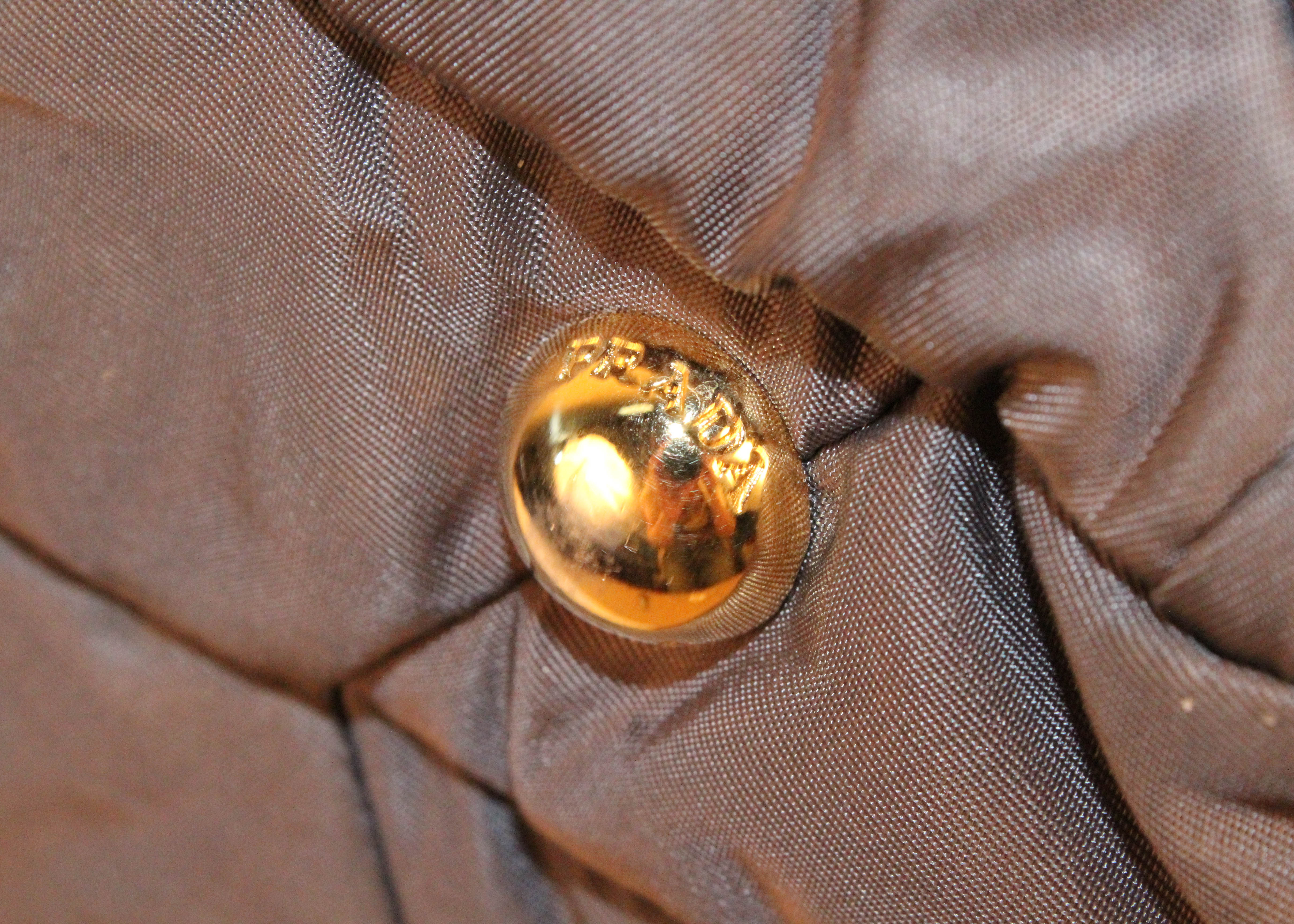 Taupe Nylon Prada Handbag