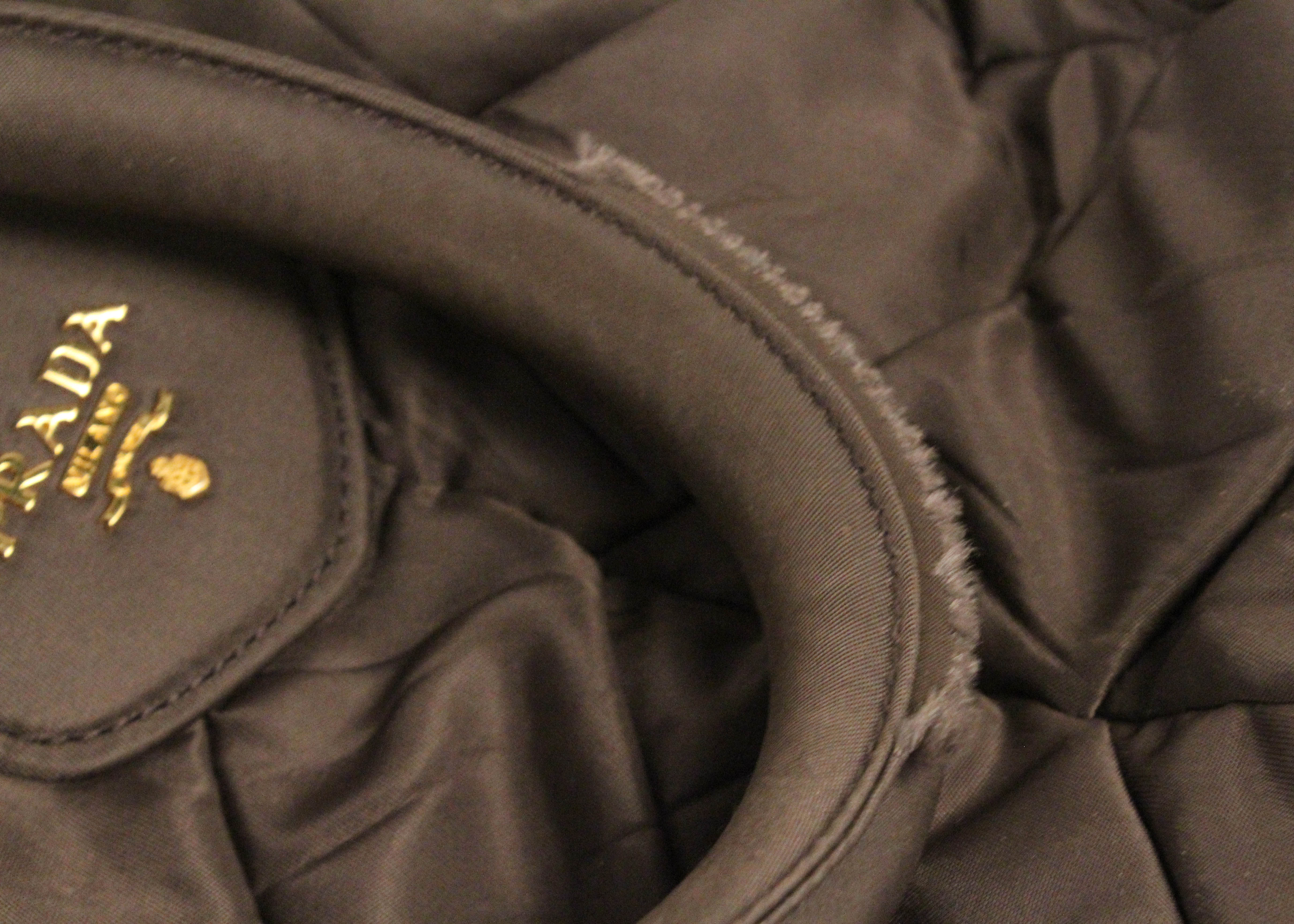 Taupe Nylon Prada Handbag