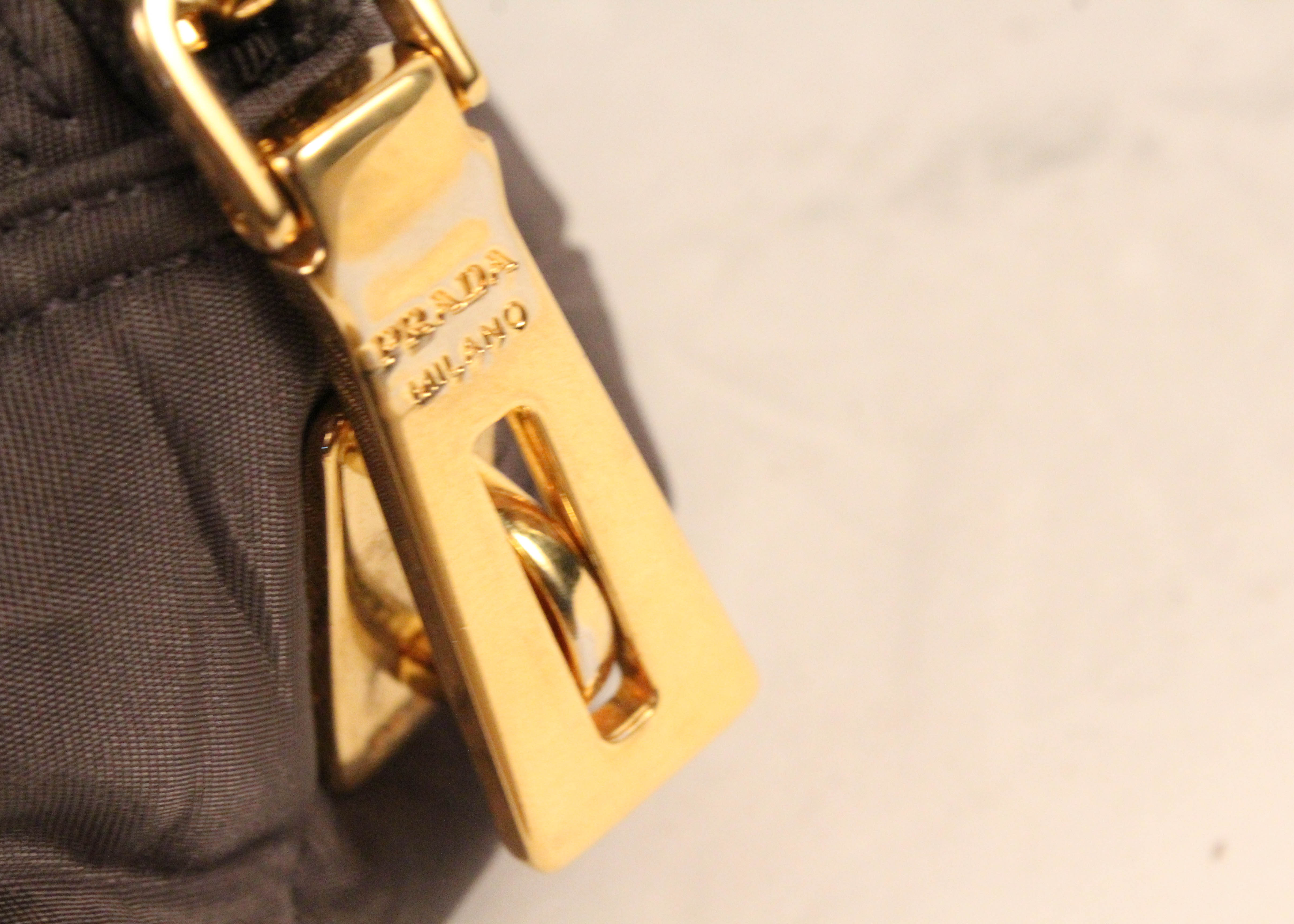 Taupe Nylon Prada Handbag