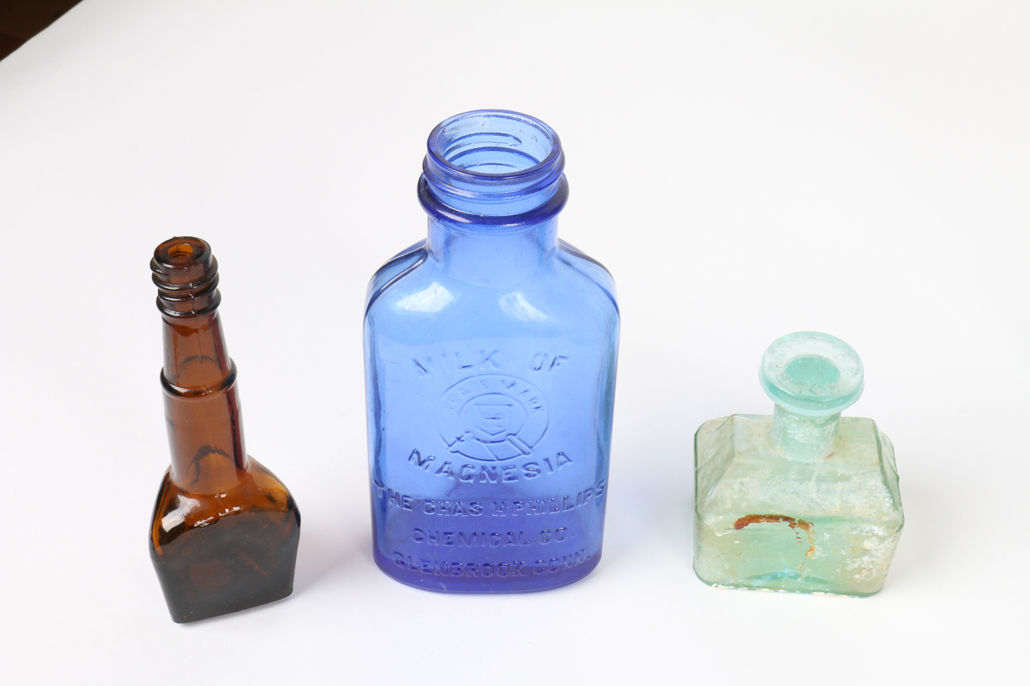 Viintage Colored Glass Bottle Collection