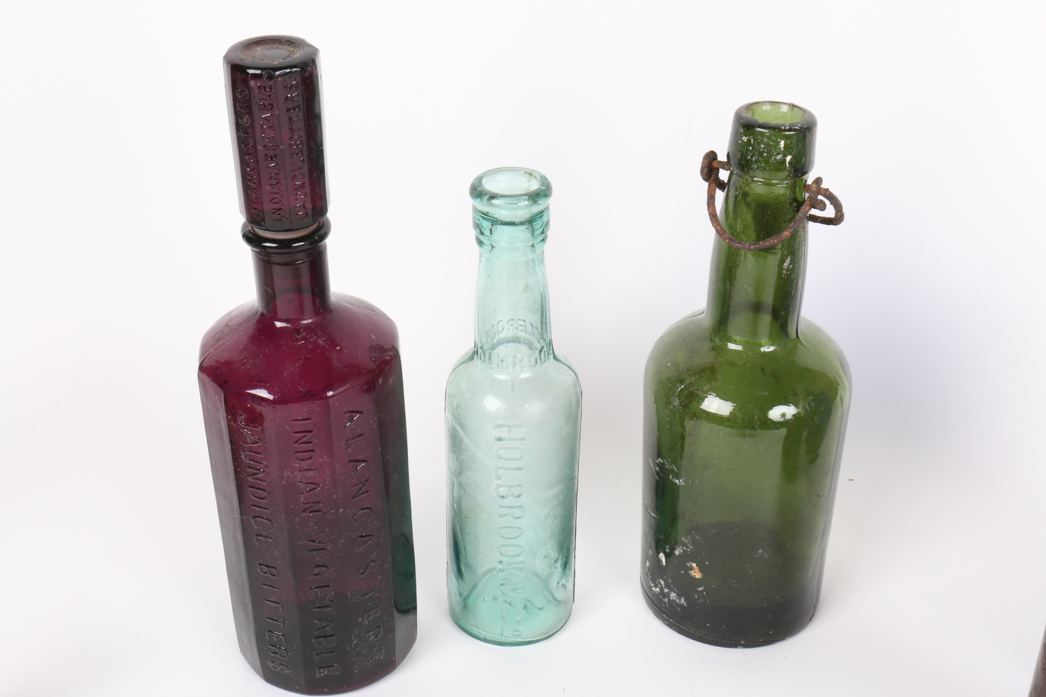 Viintage Colored Glass Bottle Collection