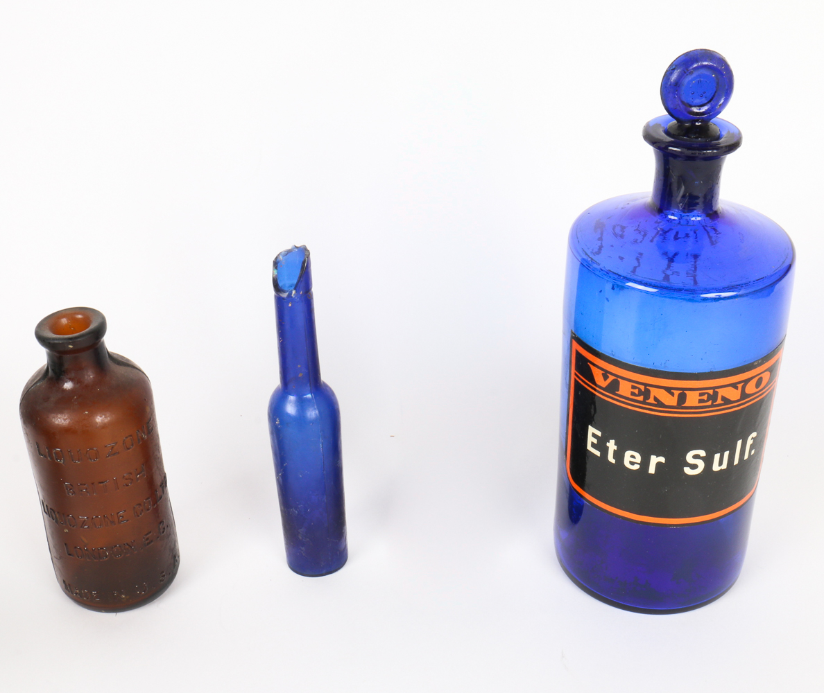 Viintage Colored Glass Bottle Collection