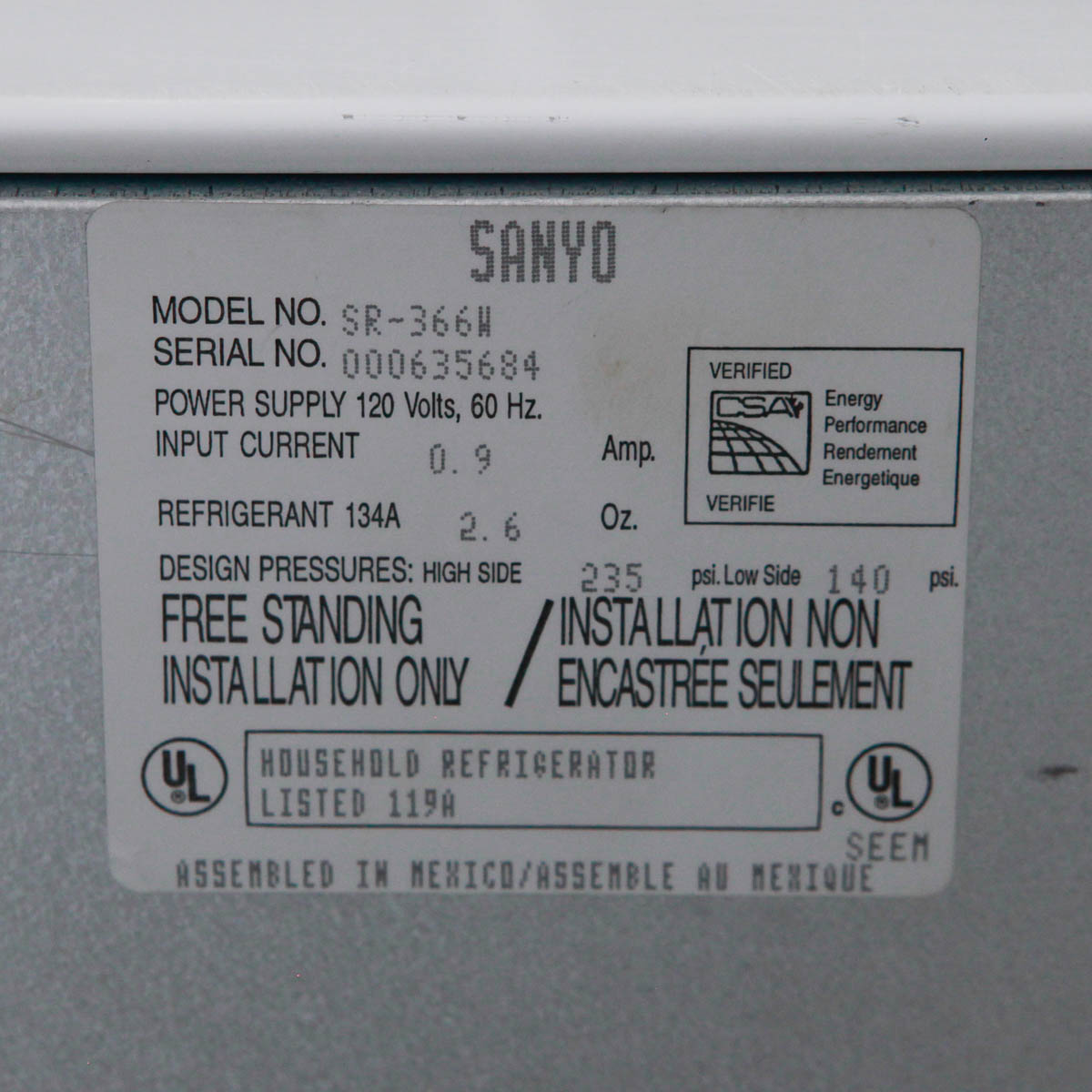 Sanyo Mini Refrigerator