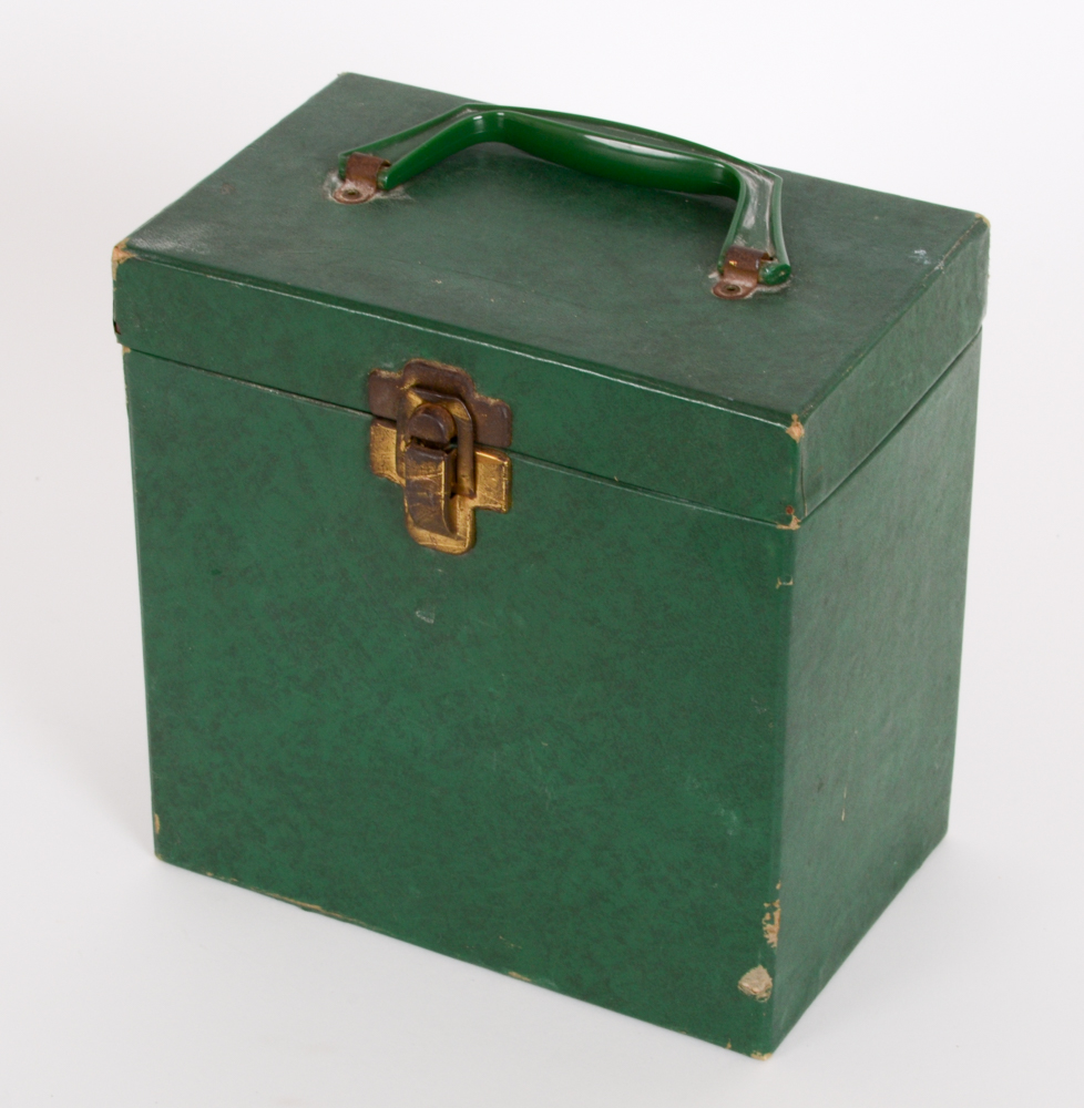 Vintage Rock and Pop 45 rpm Records With Storage Case