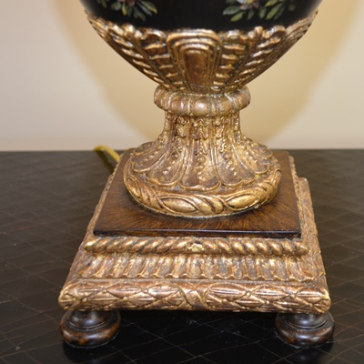 Urn Style Floral Painted Table Lamp