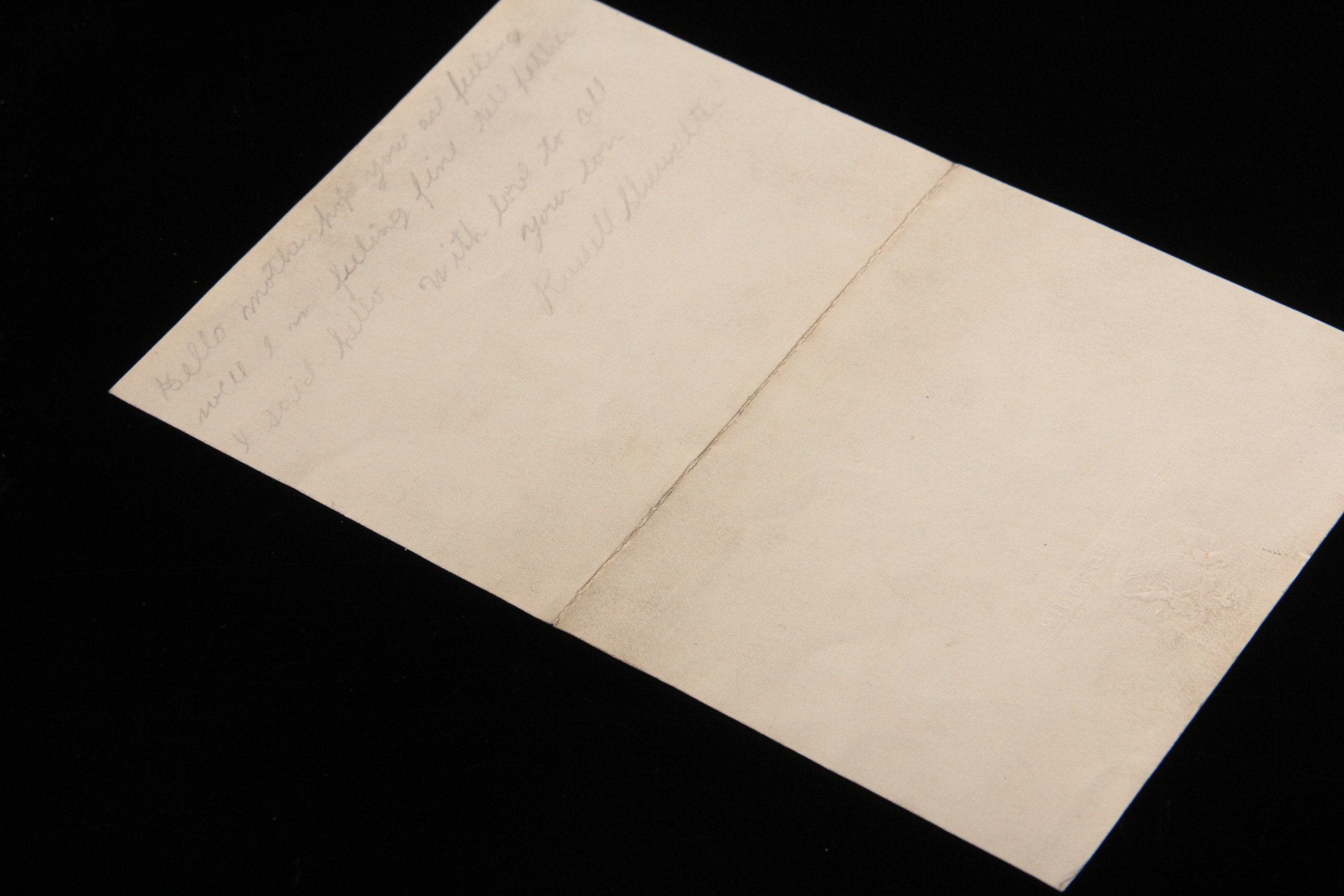 Handwritten Letter to American WWI Soldiers by King George V