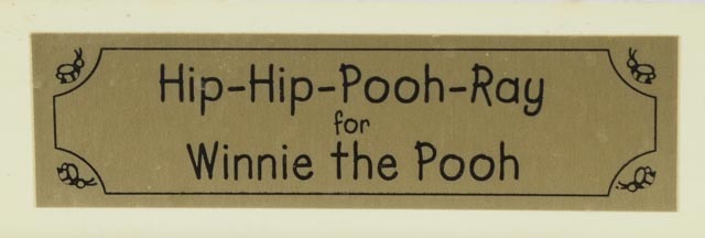 Disney Animated Animation "Hip-Hip-Pooh-Ray for Winnie the Pooh"