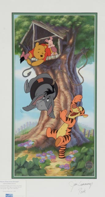 Signed Winnie the Pooh Limited Edition Serigraph Cel "Swing Time with Eeyore"