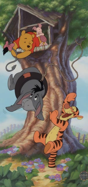 Signed Winnie the Pooh Limited Edition Serigraph Cel "Swing Time with Eeyore"