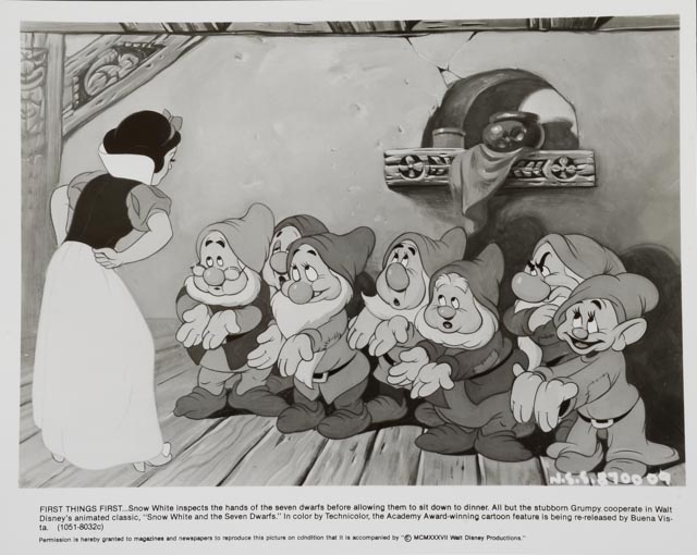 Complete Set of 6 Original 1987 Press Kit Theatrical Release Photos for "Snow White & the Seven Dwarfs"