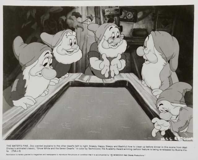 Complete Set of 6 Original 1987 Press Kit Theatrical Release Photos for "Snow White & the Seven Dwarfs"