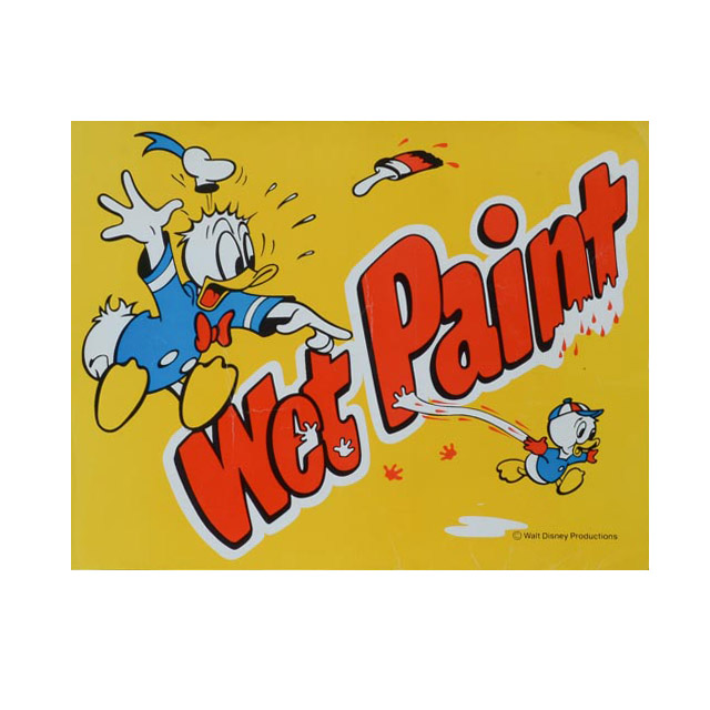 Vintage 1987 Disney "Wet Paint" Sign