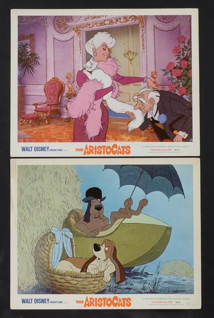 Eleven 1971 Color Lobby Cards for Walt Disney's "The Aristocats"