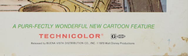 Eleven 1971 Color Lobby Cards for Walt Disney's "The Aristocats"