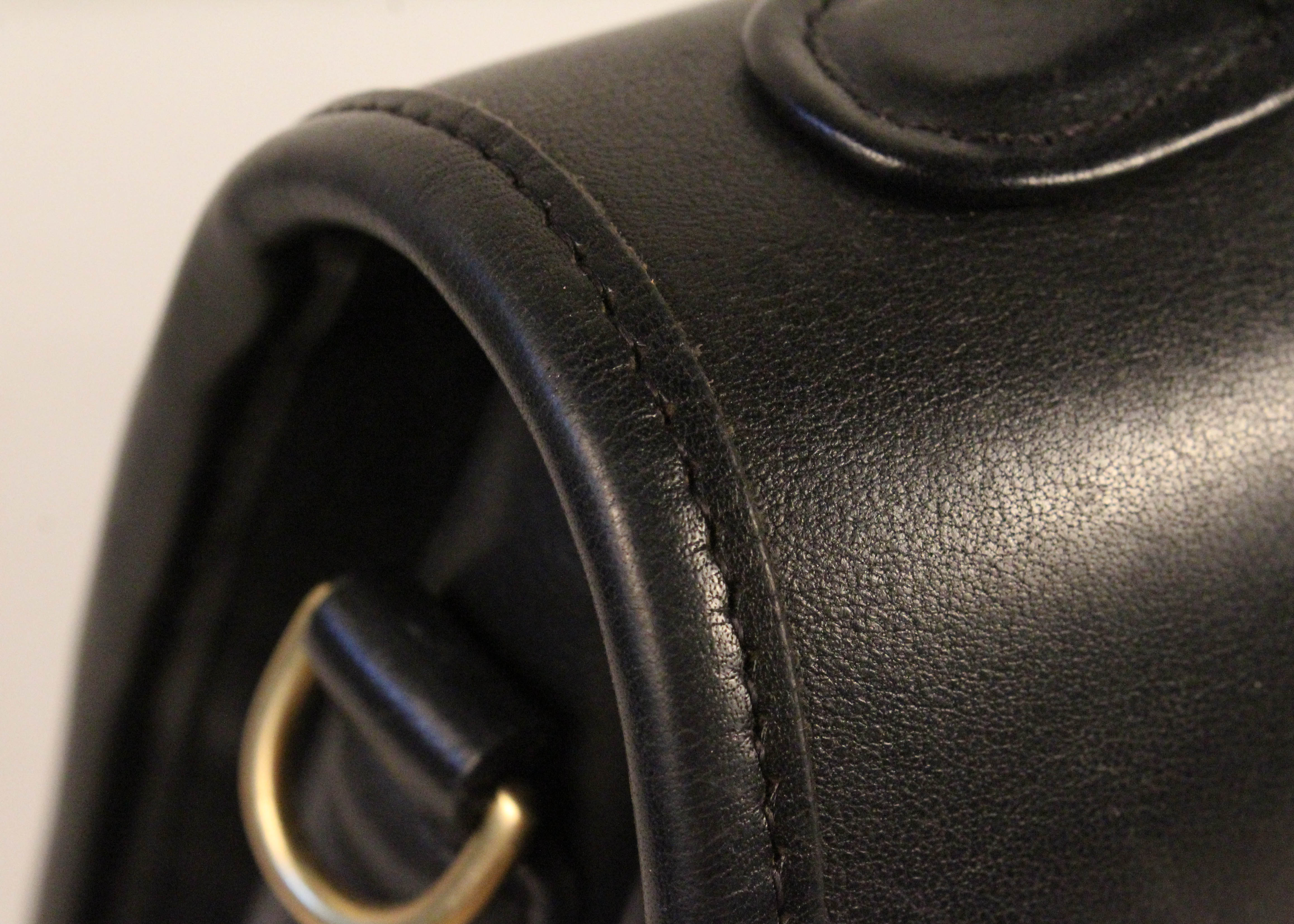 Black Leather Coach Manor Handbag