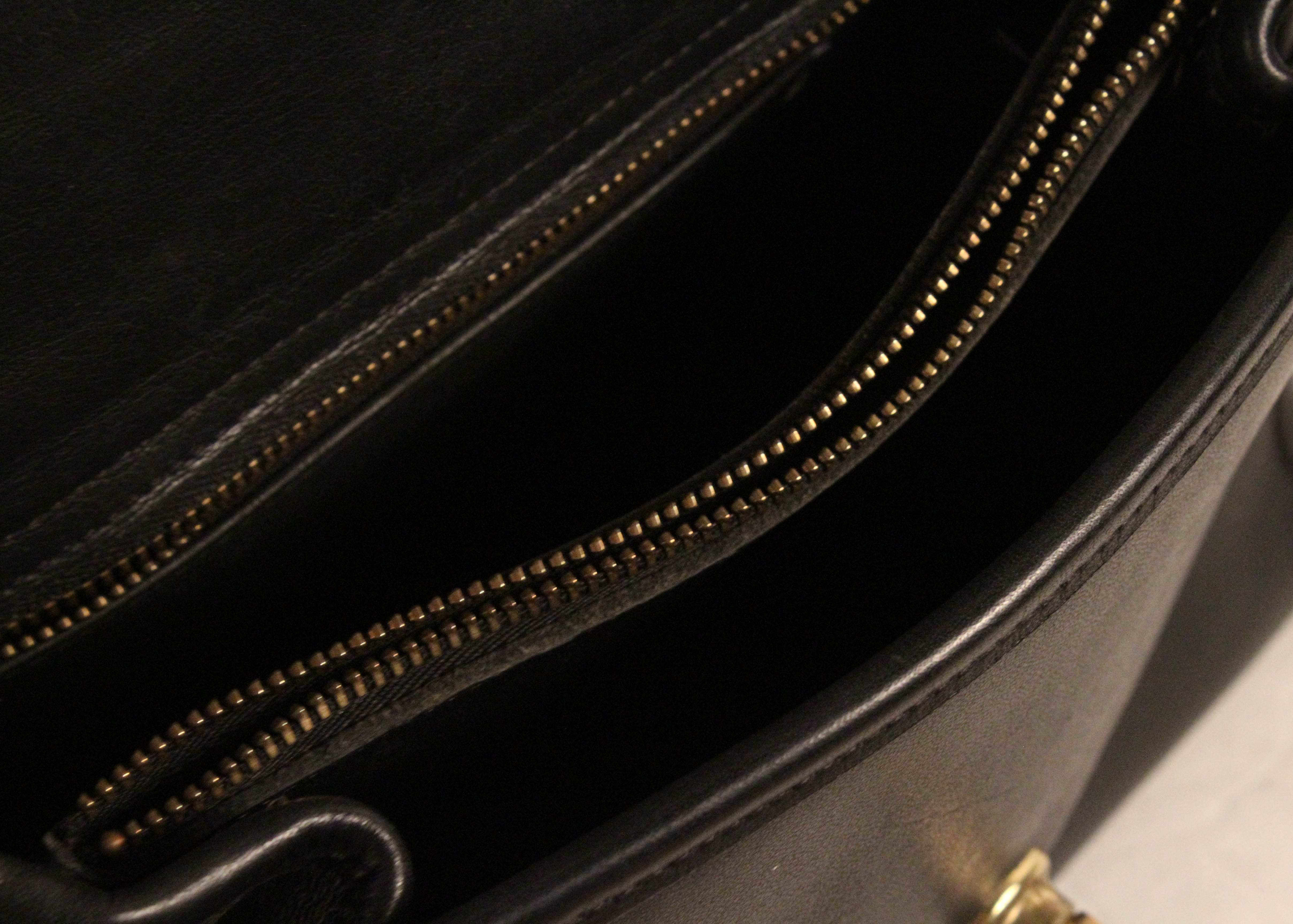 Black Leather Coach Manor Handbag