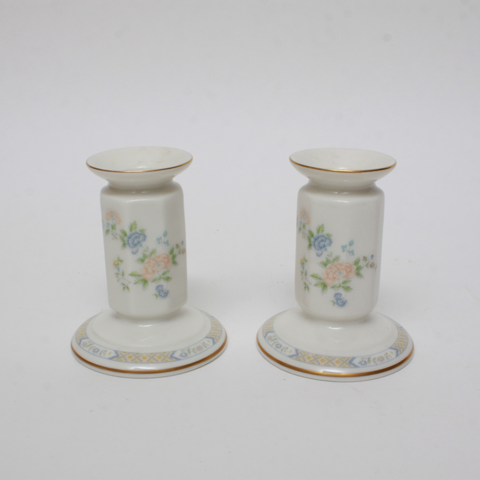 Pair of Gorham China "Cherrywood" Candlesticks