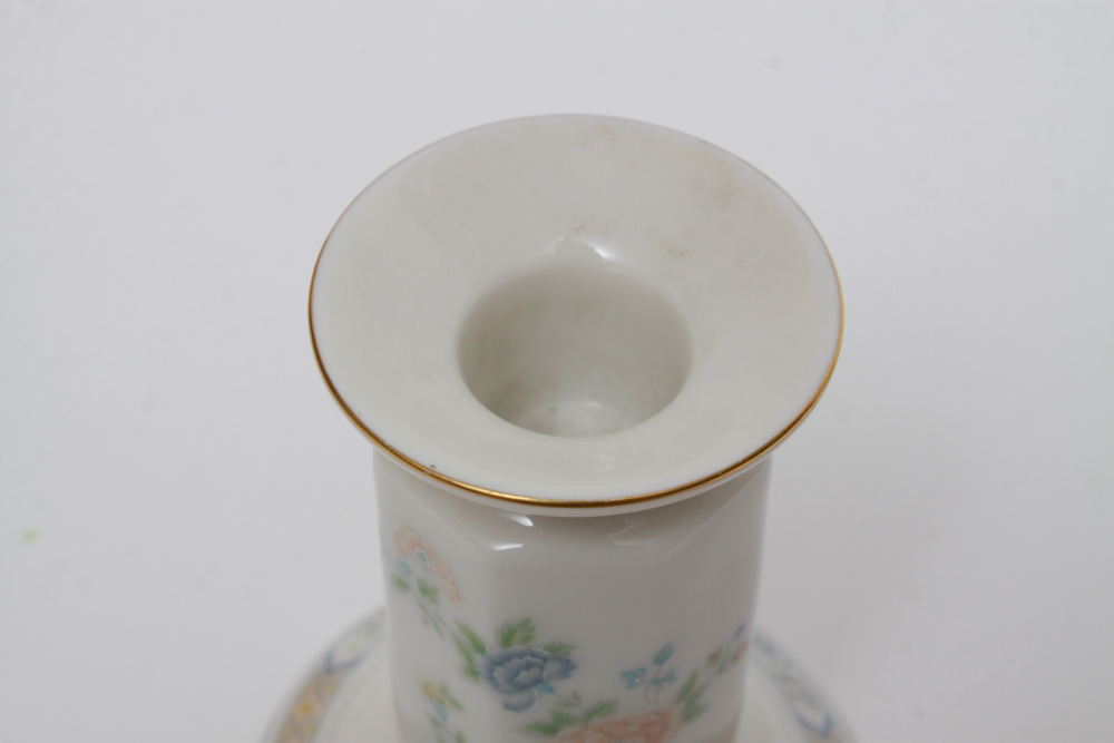 Pair of Gorham China "Cherrywood" Candlesticks