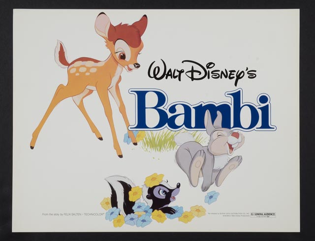 Complete Set of Eight 1982 Color Lobby Cards for Walt Disney's "Bambi"
