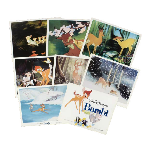 Complete Set of Eight 1982 Color Lobby Cards for Walt Disney's "Bambi"