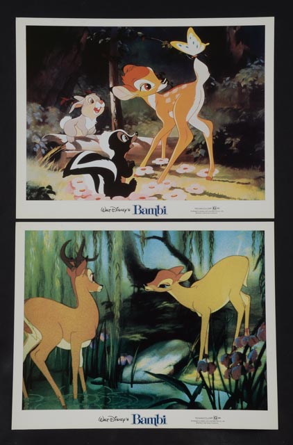 Complete Set of Eight 1982 Color Lobby Cards for Walt Disney's "Bambi"