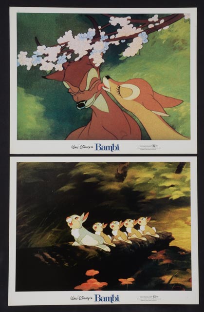 Complete Set of Eight 1982 Color Lobby Cards for Walt Disney's "Bambi"