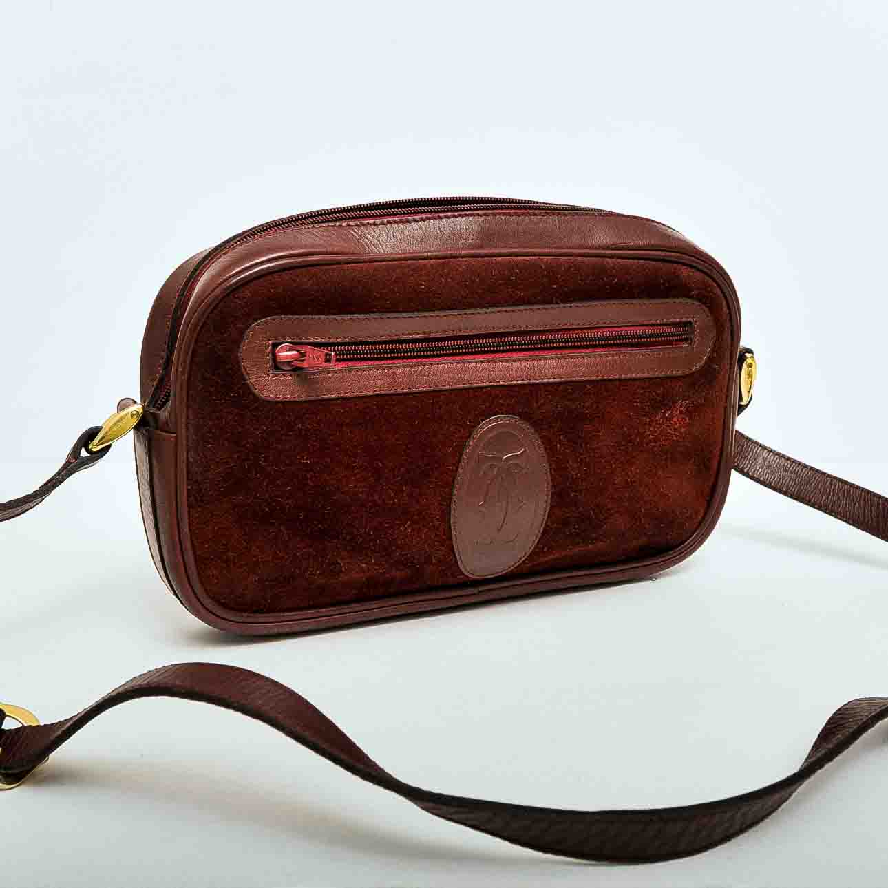 Vintage Cartier Burgundy Suede Purse